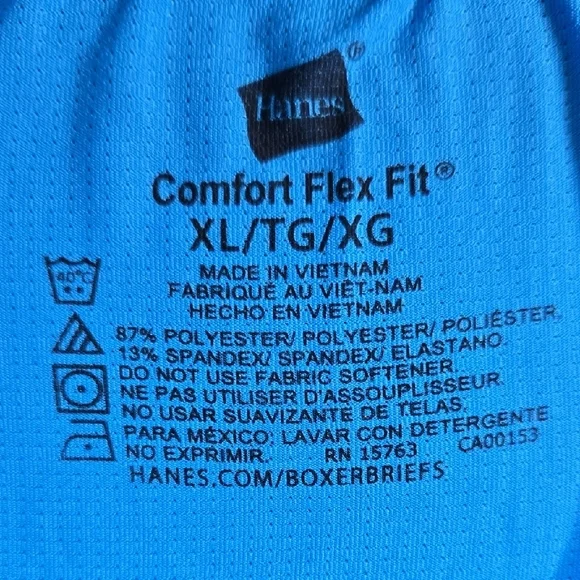 Hanes Blue Boxer Briefs Stretchy Comfort - Picture 2 of 4